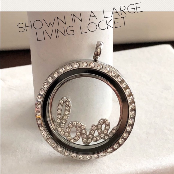 Origami Owl LARGE SILVER LOVE window plate - Picture 3 of 4